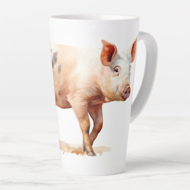 Tasse Latte Cochon rose (Angle droit)