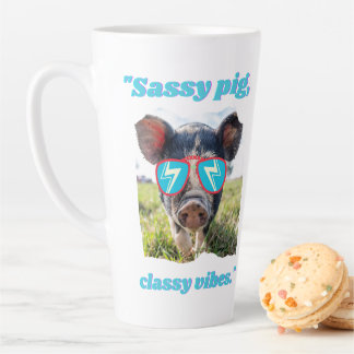 Tasse Latte Cochon Sassy Vibes Classiques - Citation de Cocho