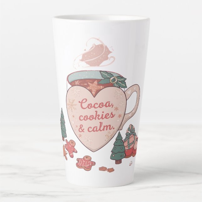 Tasse Latte Cocoa, Cookies & Calm – Pastel Christmas CoT-Shirt (Devant)