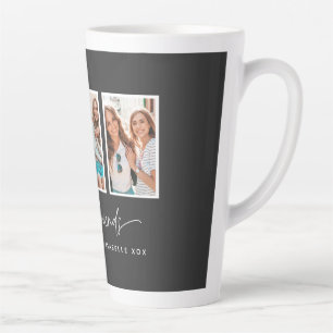 Tasse Latte Coeur de script mignon moderne multi photo meilleu
