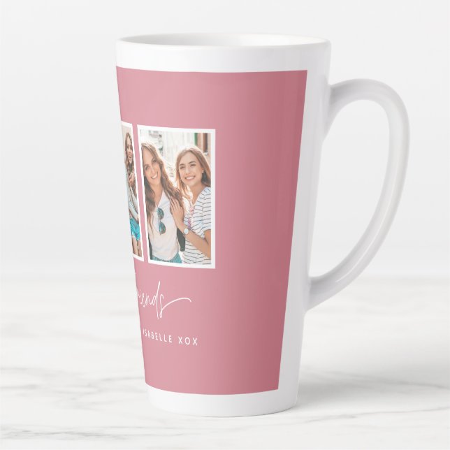 Tasse Latte Coeur de script mignon moderne multi photo meilleu (Droite)