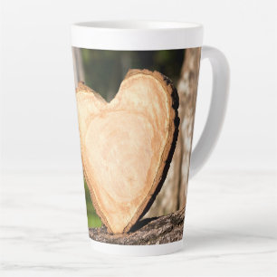 Tasse Latte coeur en bois