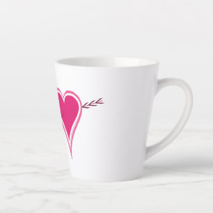 Tasse Latte Cœur & Flèche-Raspberry