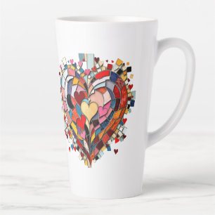 Tasse Latte Cœur Mosaïque d'Amour