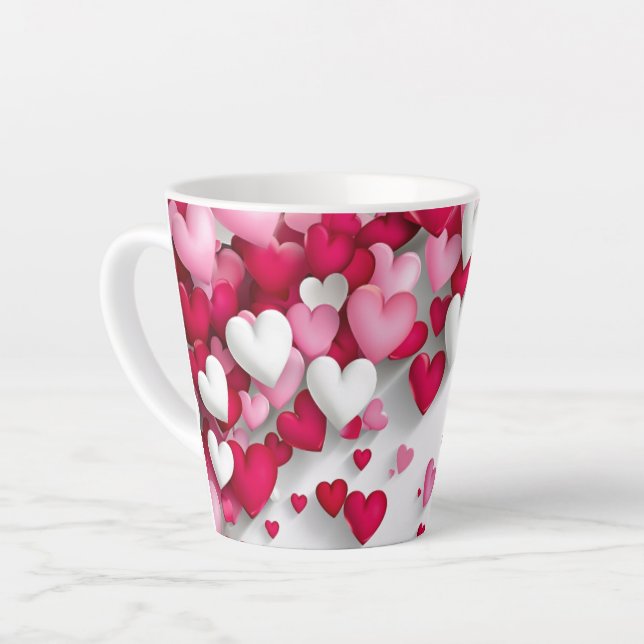 Tasse Latte Coeurs (Angle gauche)