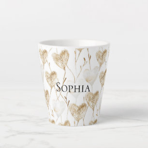Tasse Latte Coeurs Boho de crème Brown