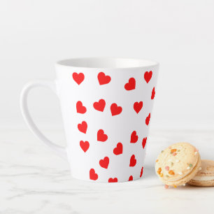 Tasse Latte Coeurs rouges joueurs