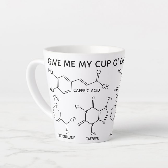 Tasse Latte Coffee Molecules Cup O' Substances chimiques Latte (Angle gauche)