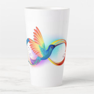 Tasse Latte Colibri arc-en-ciel avec symbole Infinity