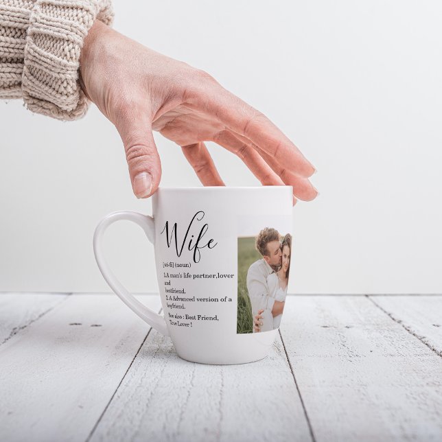 Tasse Latte Collage Couple Photo & Lovely Romantic Wife Cadeau (Créateur téléchargé)