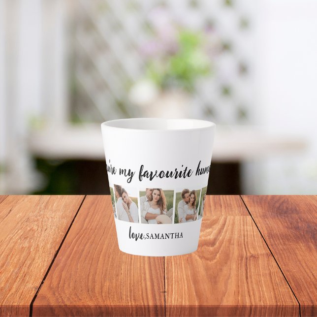 Tasse Latte Collage Couple Photo & You Are My Favori Human (Créateur téléchargé)