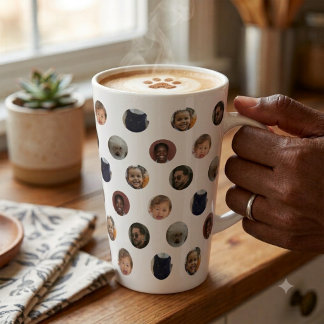 Tasse Latte Collage de photos à pois