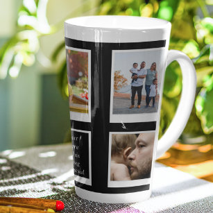 Tasse Latte Collage de photos de famille Créez votre propre