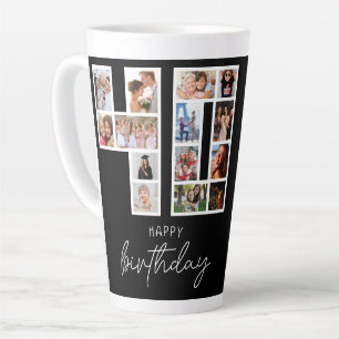 Tasse Latte Collage photo d'anniversaire 40 ans
