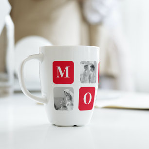 Tasse Latte Collage tendance Photo & Red Best Mommy Cadeau