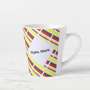 Tasse Latte Colombie et drapeau colombien personnalisés en mos