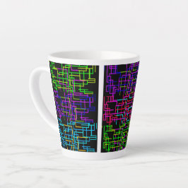 Tasse Latte Color Neon Pattern