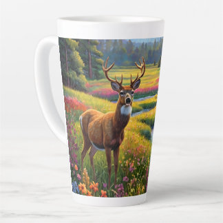 Tasse Latte Colorful Forest Colors and Deer art