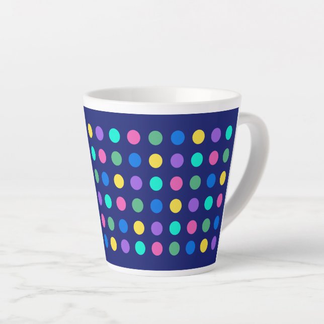 Tasse Latte Colorful Geometric Dots Drinkware Design -  (Angle droit)
