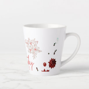 Tasse Latte Composition festive d'anniversaire sur fond plat
