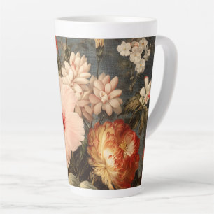 Tasse Latte Composition florale vintage vibrante
