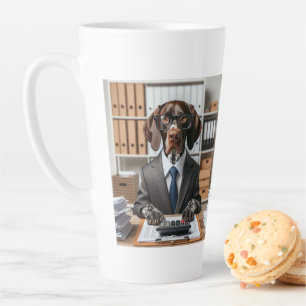 Tasse Latte Comptable de travail allemand pointeur à cheveux c