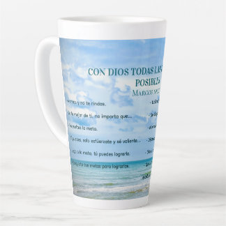 Tasse Latte Con Dios Todo Ciel Bleu Posible Conquista Metas