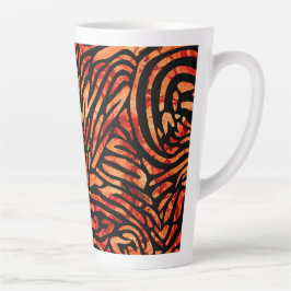 Tasse Latte Conception de bande de zèbre Brown rougeâtre