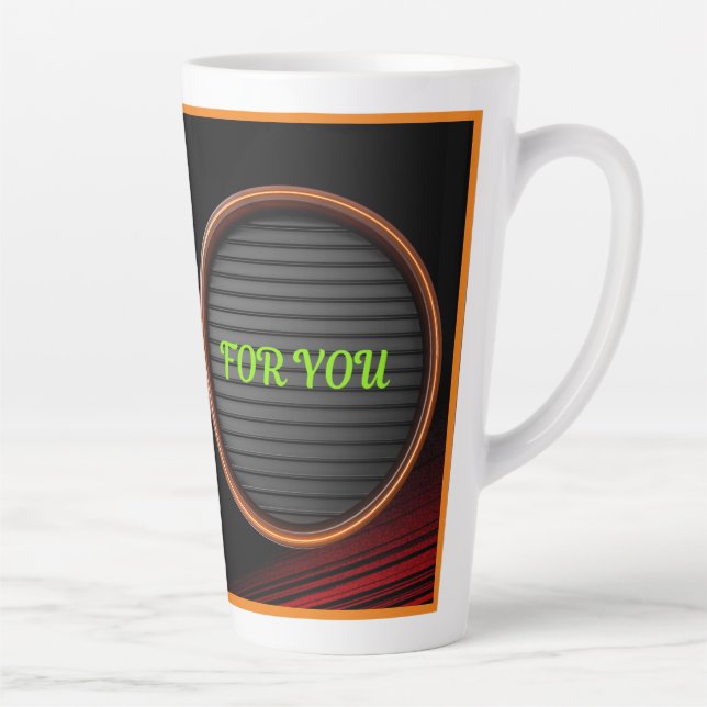 Tasse Latte Conception de boug en lattes personnalisées | Pers (Droite)