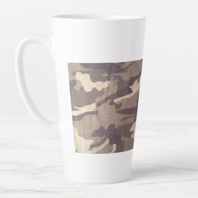 Tasse Latte Conception de camo rétro, design encore populaire, (Gauche)