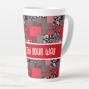 Tasse Latte Conception de couture personnalisée Patchwork Coud