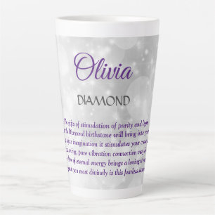 Tasse Latte Conception de diamant pierre de naissance d'avril