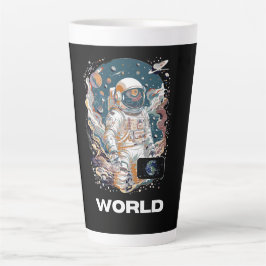 Tasse Latte Conception de l'astronaute mondiale