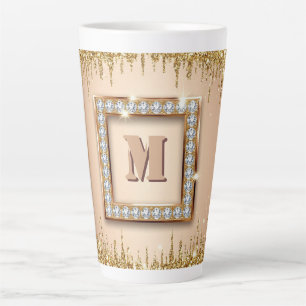 Tasse Latte Conception de monogramme personnalisé Nom ✨