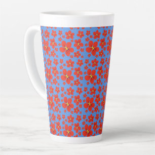 Tasse Latte Conception de Nasturtium sur muqueuse latte