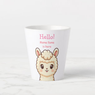 Tasse Latte Conception d'illustration de lama mignon