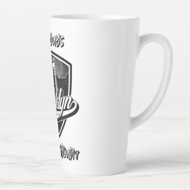 Tasse Latte Conception élégante du logo Brooklyn Swoosh (Droite)
