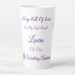 Tasse Latte Conception personnalisée du 5e anniversaire Latte
