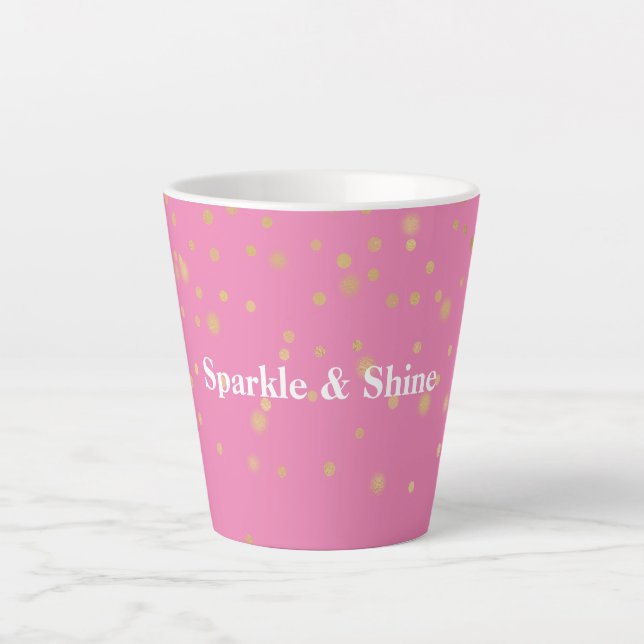 Tasse Latte Confetti en or rose (Devant)