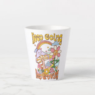 Tasse Latte Continuer, continuer à croître - Champignons et fl
