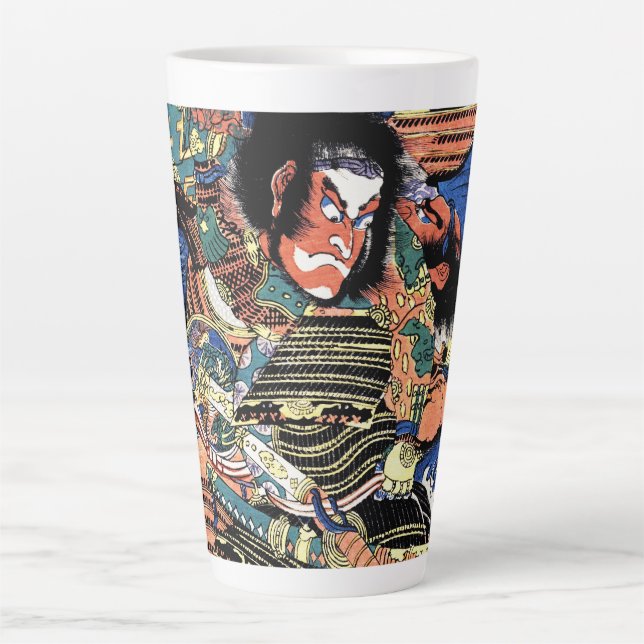 Tasse Latte Cool japonais ukiyo-e guerrier légendaire samurai (Devant)