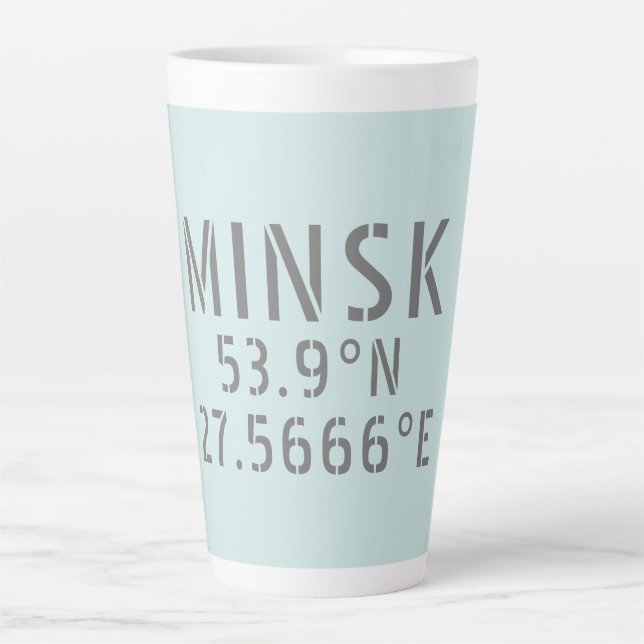 Tasse Latte Coordonnées de la longitude de la latitude de Mins (Devant)