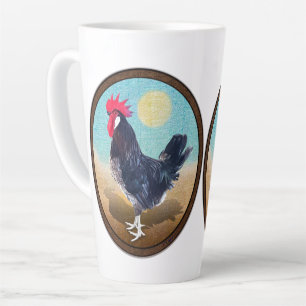 Tasse Latte Coq Minorque Ovale Vintage