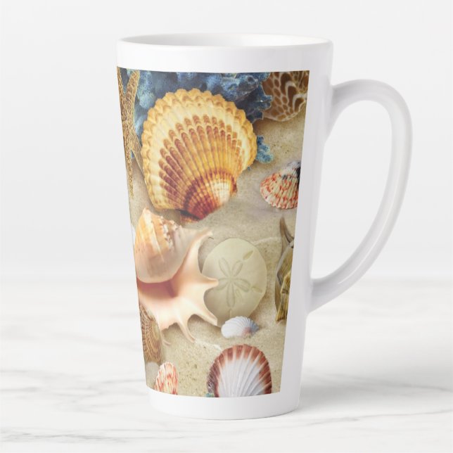 Tasse Latte Coques de mer sur la plage (Droite)