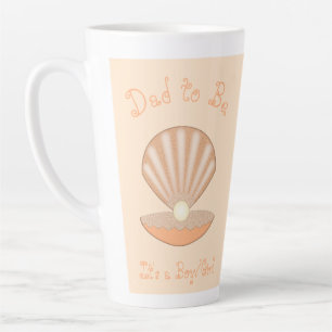 Tasse Latte Coquille d'huître et Perle futur papa genre neutre