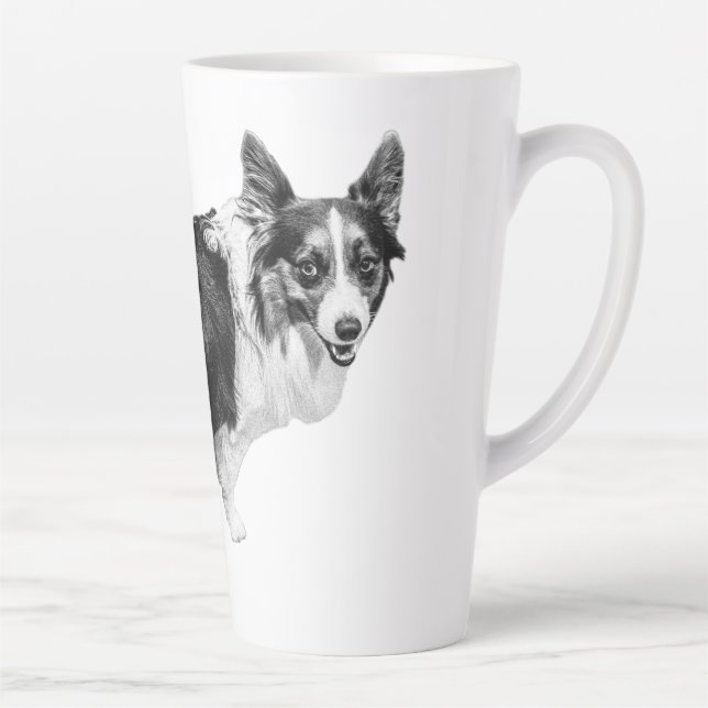 Tasse Latte Corgi Spark in Snowlight (Droite)