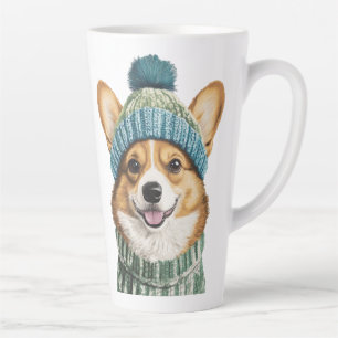 Tasse Latte Cosy Corgi en hiver