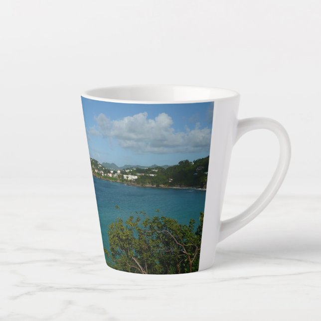 Tasse Latte Côte de Sainte-Lucie - Caraïbes Photo de vacances (Droite)