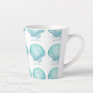 Tasse Latte coteau turquoise couleur bleu mermaid