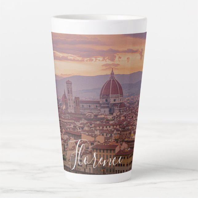 Tasse Latte Coucher de soleil sur Florence, Italie (Devant)
